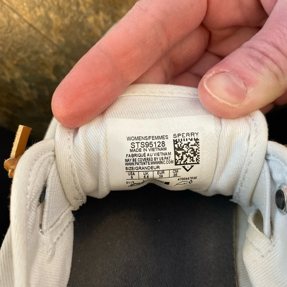 Sperry Cream Canvas Shoes with Tan Laces - Picture 4 of 4